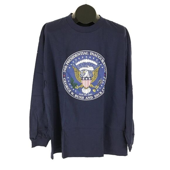 Vintage 54th Presidential Inauguration Shirt XL Bush / Cheney Adult Navy Blue - Picture 1 of 10